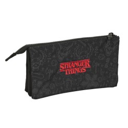 Zweifaches Mehrzweck-Etui Stranger Things Schwarz 22 x 12 x 3 cm