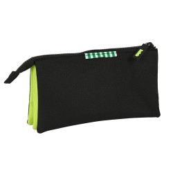 Dreifaches Mehrzweck-Etui Real Betis Balompié Schwarz Neongrün 22 x 12 x 3 cm