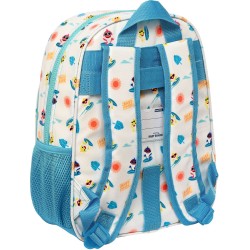 Schulrucksack Baby Shark Surfing Blau Weiß 26 x 34 x 11 cm