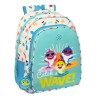 Schulrucksack Baby Shark Surfing Blau Weiß 27 x 33 x 10 cm