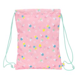 Rucksacktasche mit Bändern Peppa Pig Ice cream Rosa Minze 26 x 34 x 1 cm