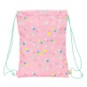 Rucksacktasche mit Bändern Peppa Pig Ice cream Rosa Minze 26 x 34 x 1 cm