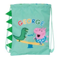 Rucksacktasche mit Bändern Peppa Pig George Minze 26 x 34 x 1 cm