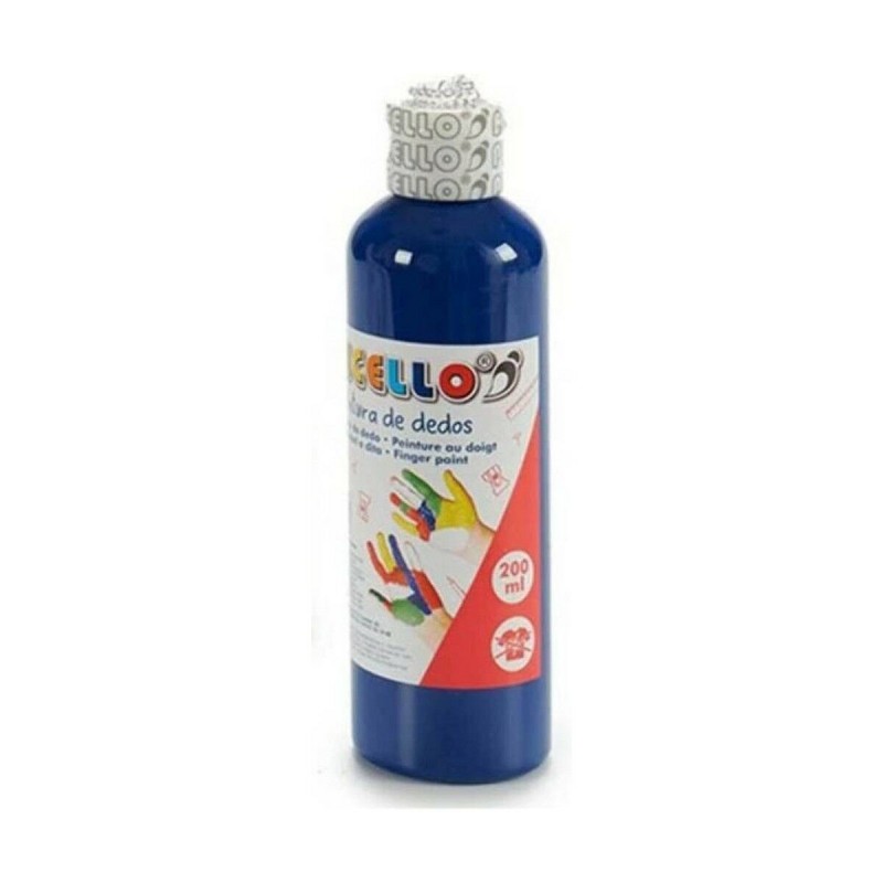 Fingerfarbe 200 ml Blau 12 Stück