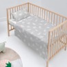 Bettwäsche-Set HappyFriday Basic Kids Clouds Grau Babybettchen 2 Stücke