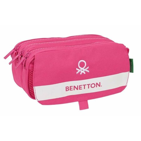 Dreifaches Mehrzweck-Etui Benetton Raspberry Fuchsia 21,5 x 10 x 8 cm