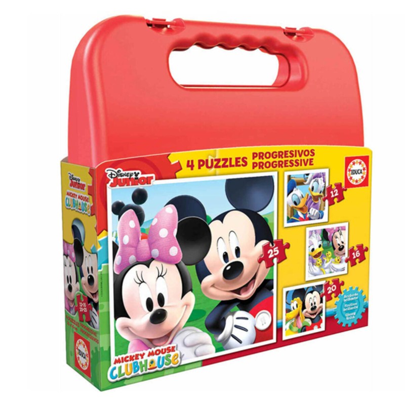 Set mit 4 Puzzeln Disney Mickey Mouse Progressive Educa 16505 (12-16-20-25 pcs)