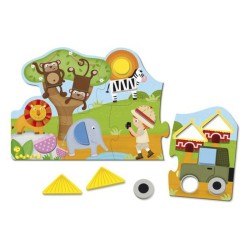 Kinder Puzzle aus Holz Goula Goula Safari Holz (19 pcs)