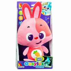 Plüschtier mit Klang Moltó Gusy luz Baby Bunny Rosa 7,5 cm