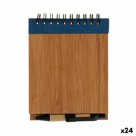 Mini-Ringheft mit Kugelschreiber Bambus 1 x 10 x 13 cm (24 Stück)