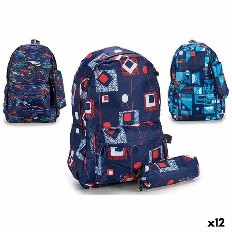 Schulrucksack Etüie abstrakt 13 x 45 x 31 cm (12 Stück)