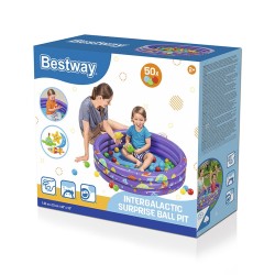 Bestway Aufblasbares Kinderbecken 3 Ringe mit Bällen 102x25 cm +2 Jahre Innen und Garten 52466