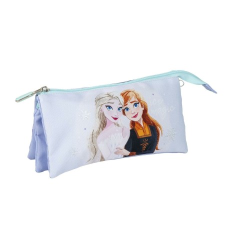 Dreifaches Mehrzweck-Etui Frozen Lila 11,5 x 2 x 22,5 cm