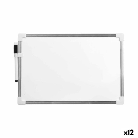 Magnetisches Whiteboard mit Marker Weiß Aluminium 20 x 30 cm (12 Stück)