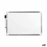 Magnetisches Whiteboard mit Marker Weiß Aluminium 20 x 30 cm (12 Stück)