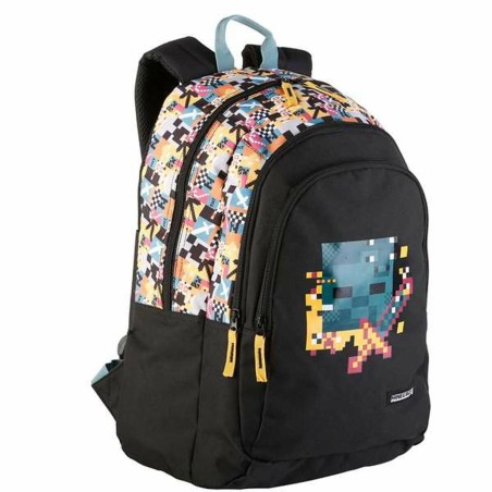 Schulrucksack Minecraft Pixel Schwarz 44 x 30 x 20 cm