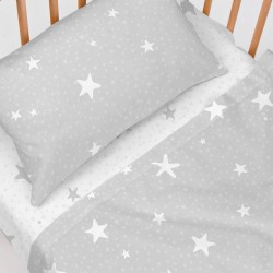 Bettwäsche-Set HappyFriday Basic Kids Little star Grau Babybettchen 2 Stücke