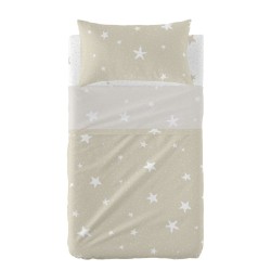 Bettwäsche-Set HappyFriday Basic Kids Little star Beige Babybettchen 2 Stücke