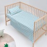 Bettwäsche-Set HappyFriday Basic Kids Vichy Blau Babybettchen 2 Stücke