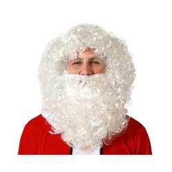 Perücke Weihnachtsmann Weiß Bart