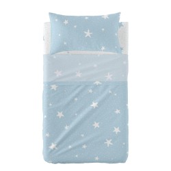 Bettwäsche-Set HappyFriday Basic Kids Little star Blau Babybettchen 2 Stücke